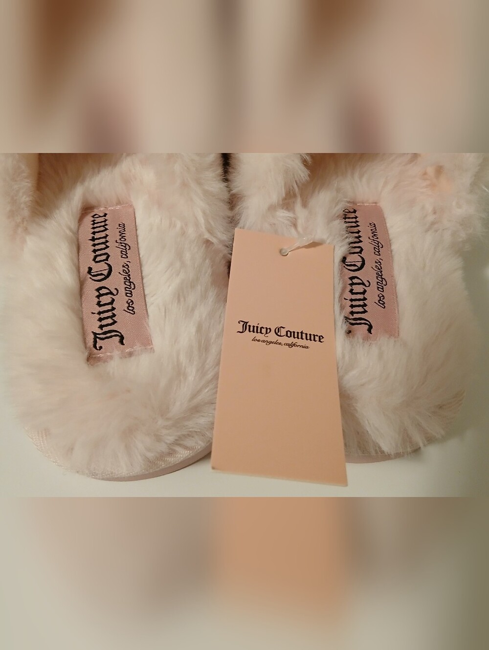 NWT Juicy Couture Pink Slip On Fuzzy Slippers - Picture 7 of 12